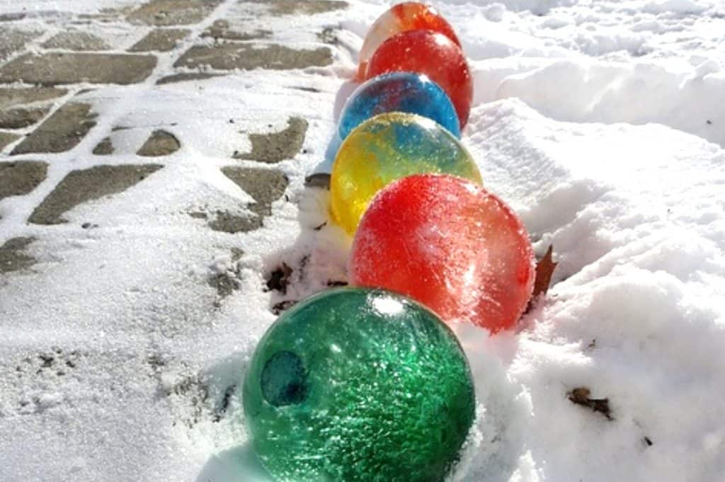 Icy marbles Christmas ornaments