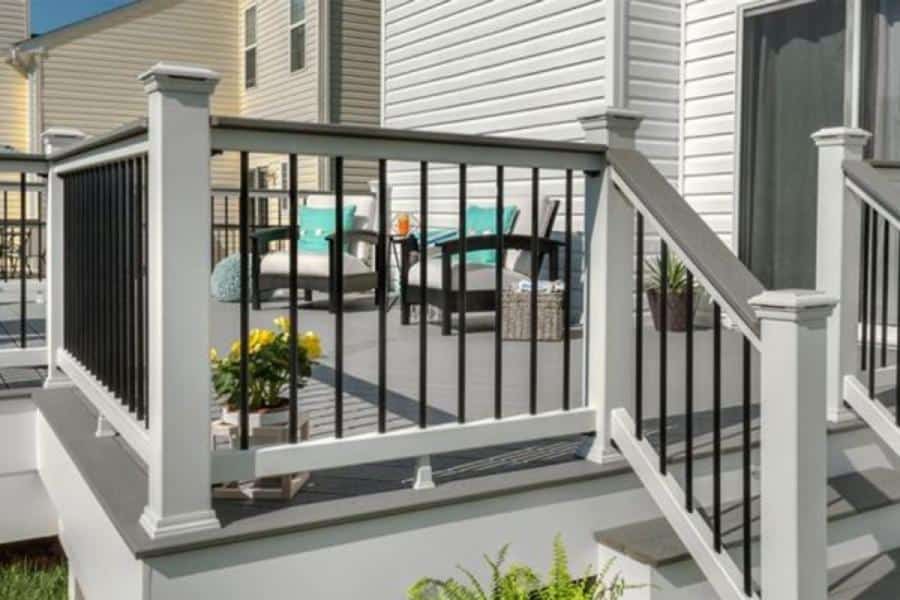 Slate grey painted deck