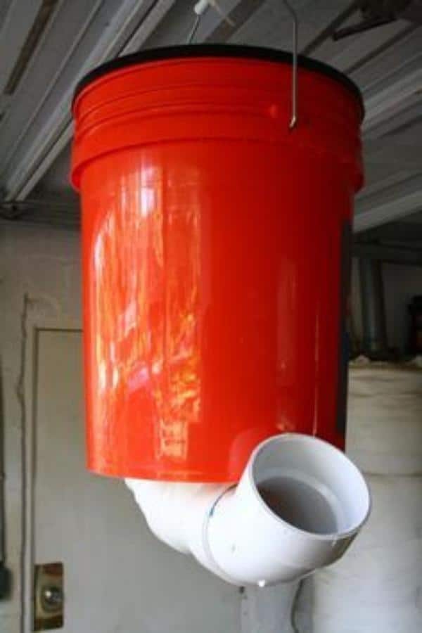 Bucket and PVC pipe deer feeder